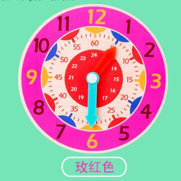 Wooden Clock Toys Hour Minute Second Cognition Colorful Clocks Toys for Kids Early Preschool Teaching Aids: b