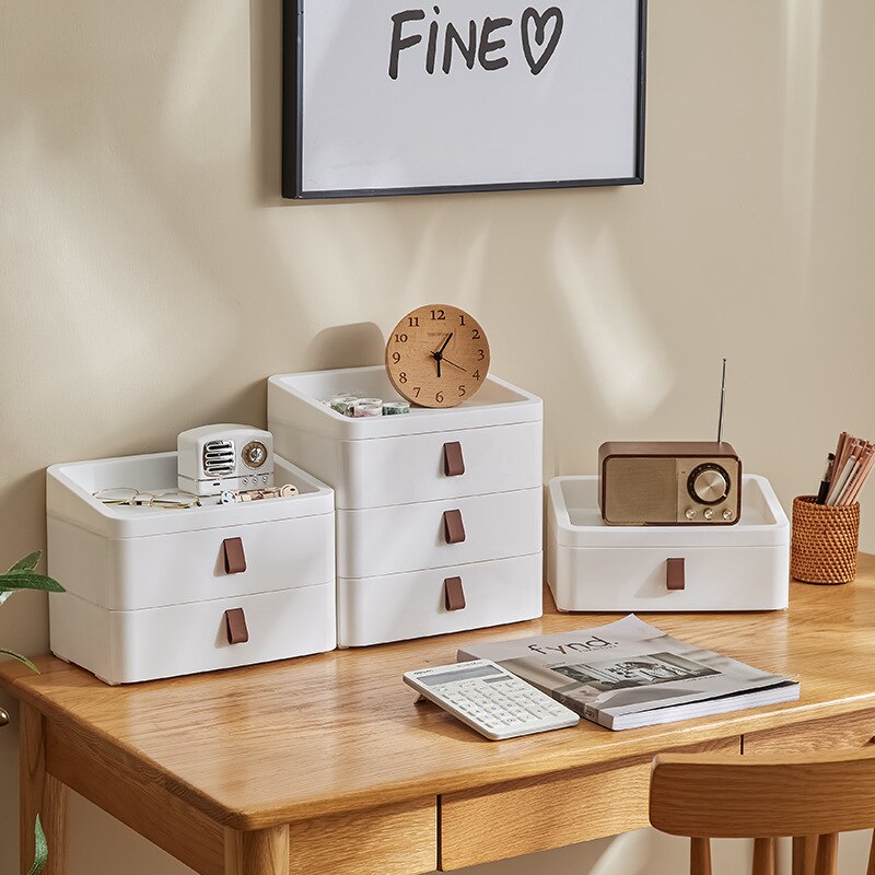 1Pc Multi-layer Plastic Drawer Storage Box Dust-proof Desktop Cosmetics Container Sundries Organizer