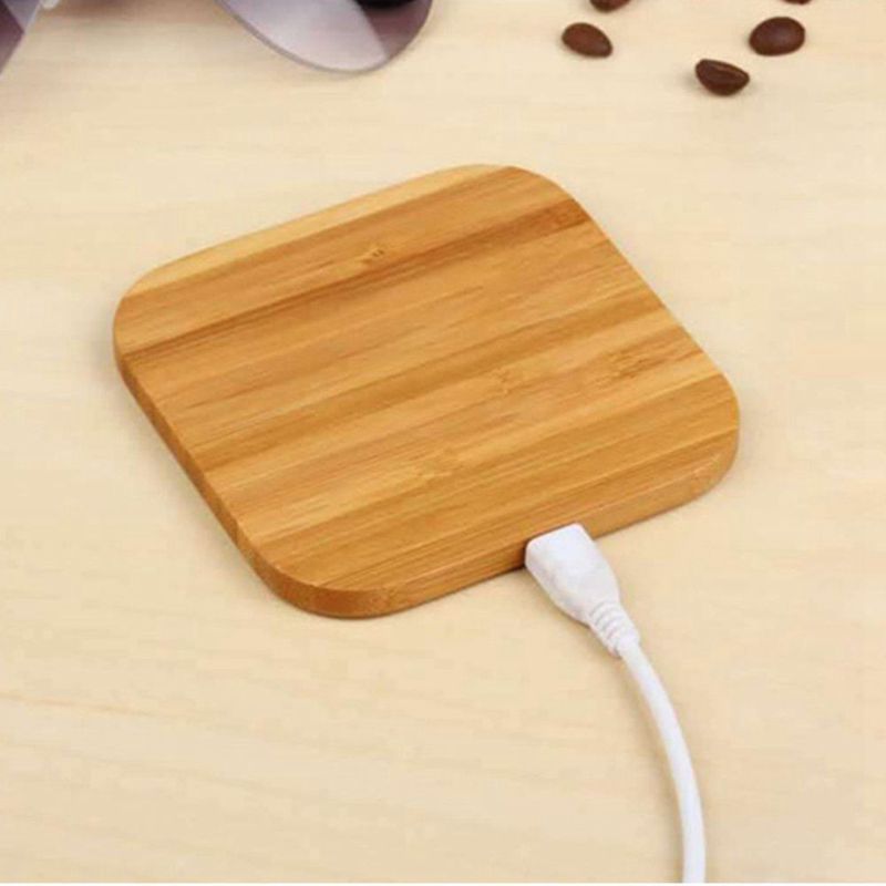 Draagbare draadloze qi-oplader, slanke houten oplader voor iphone 8/ , iphone 8 plus/iphone x, draadloze oplader voor smartphones, voor sam