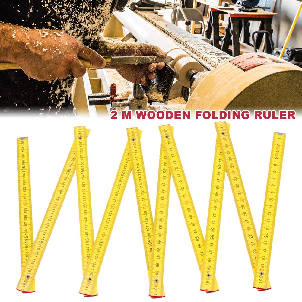 2 Meters Wooden Folding Ruler 8 Folding Wooden Ruler Versatile Measuring Tools Wooden Ruler Teaching Supplies Matching Tools
