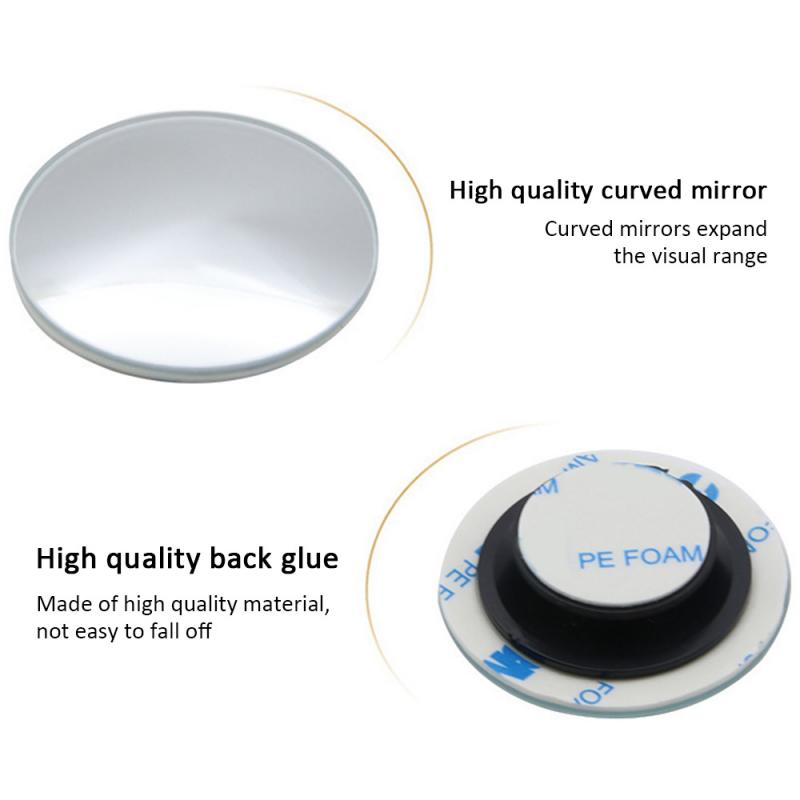 Espejo retrovisor para coche, espejo redondo, pequeño, sin cable, HD, 360 °, accesorios para coche, 2 uds.