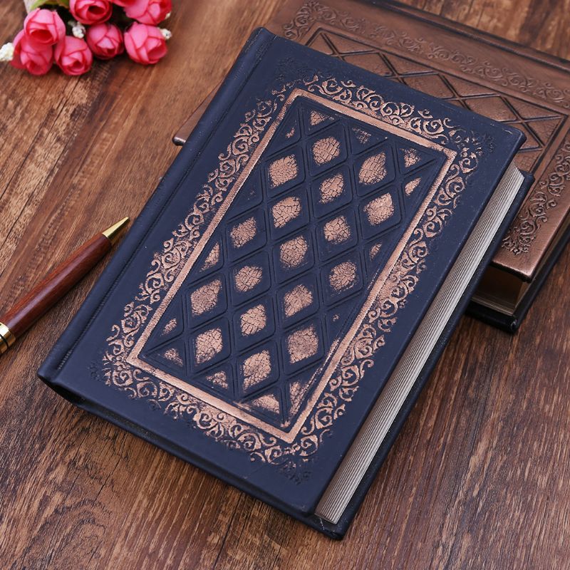 Retro Vintage Journal Diary Notebook Leather Blank Hard Cover Sketchbook Paper Stationery Travel
