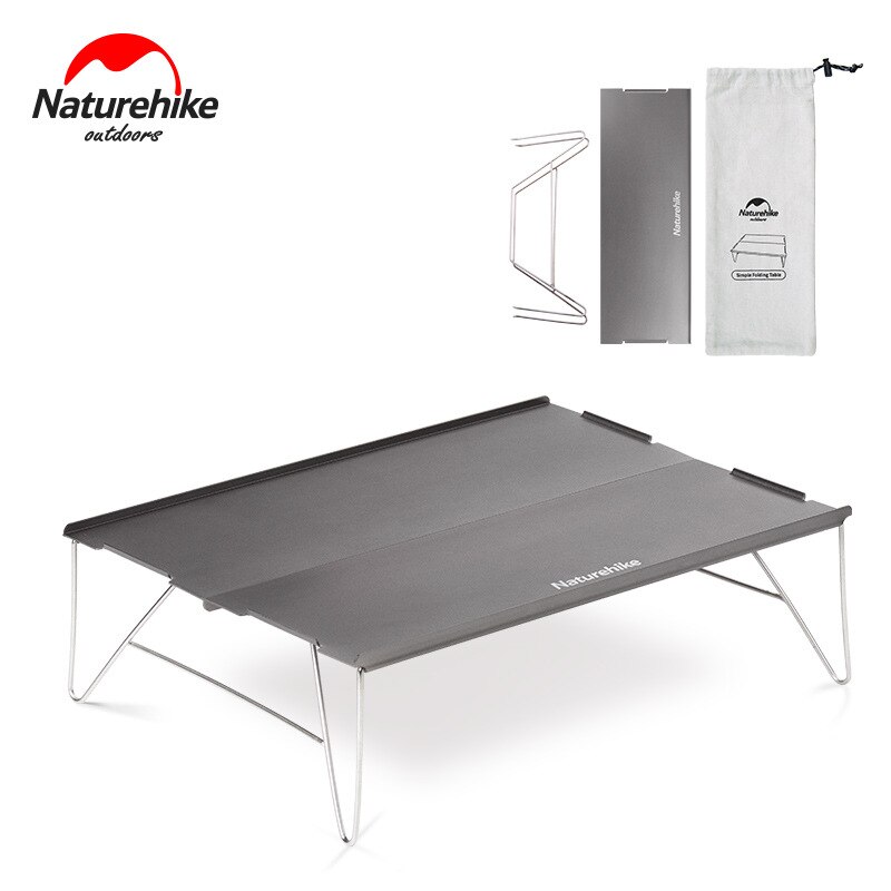 Naturehike Ultralichte Klaptafel – Aluminium Mini Kampeertafel – 570g – Inklapbaar & Draagbaar – Voor Strand, Picknick, Kantoor Of Thuiskantoor