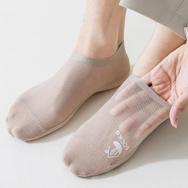 6 par/set calcetines náuticos calcetines invisibles de seda de hielo para hombres suela de algodón puro desodorante calcetines finos transpirables absorbentes