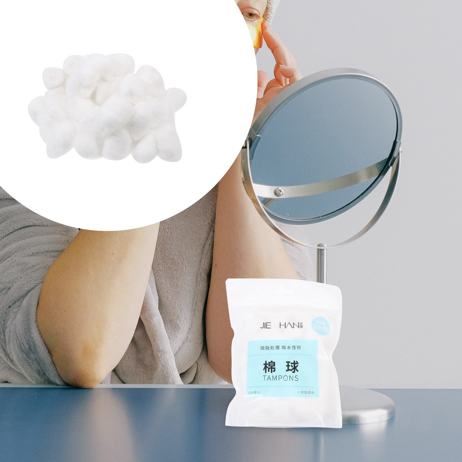 200Pcs Non Degreasing Salon Cotton Balls Cupping Store Cosmetic Cotton Balls: Default Title