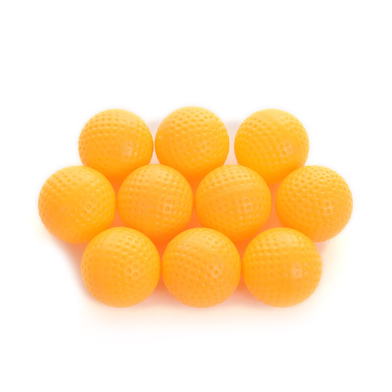 10 unids/lote pelotas de Golf elásticas de plástico amarillas, pelota de entrenamiento de práctica de Golf, ayuda al aire libre,