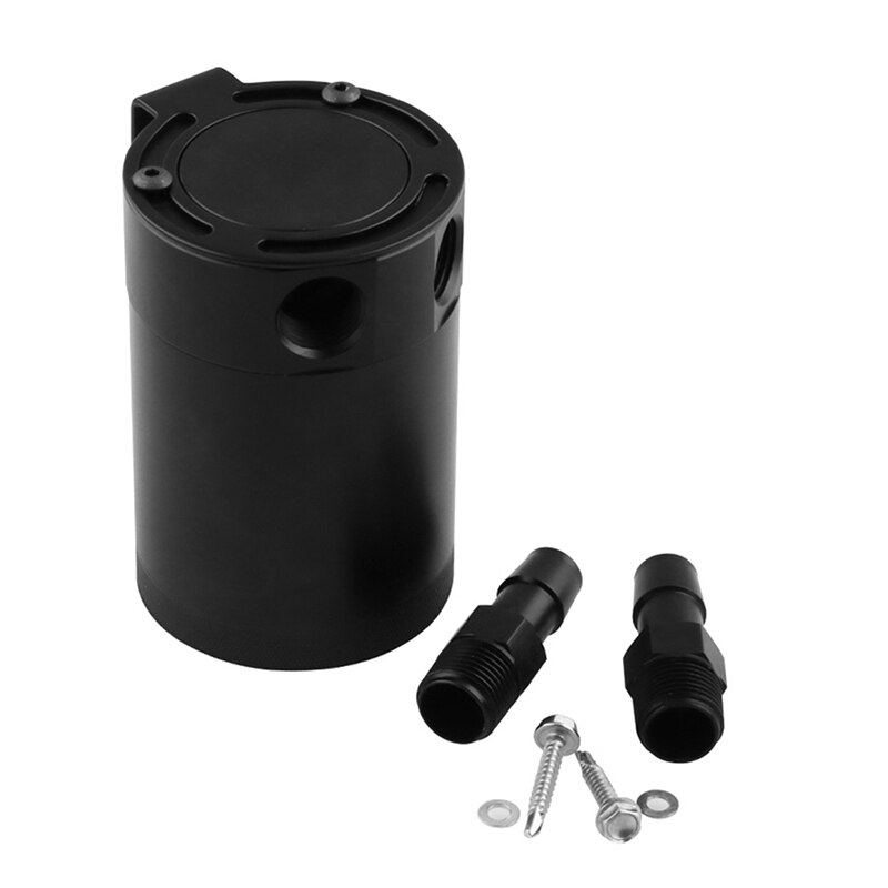 Car Ventilation Machine Oil Pot Two Holes Exhaust Waste Oil Recovery Pot High Dual Flow Channel Exhaust Pipe Oil Pot: black