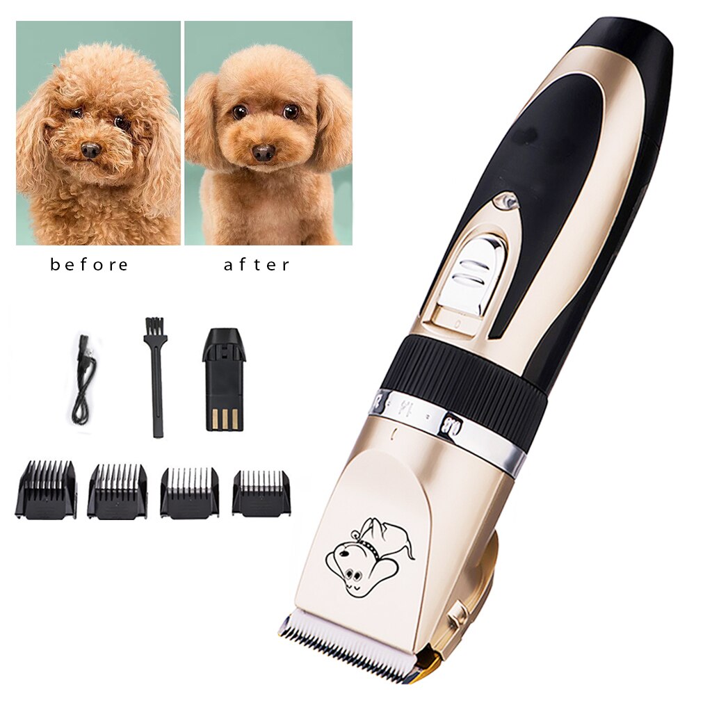 Oplaadbare geluidsarme Huisdier Tondeuse Remover Cutter Grooming Kat Hond Haar Trimmer Elektrische Huisdieren Hair Cut Machine