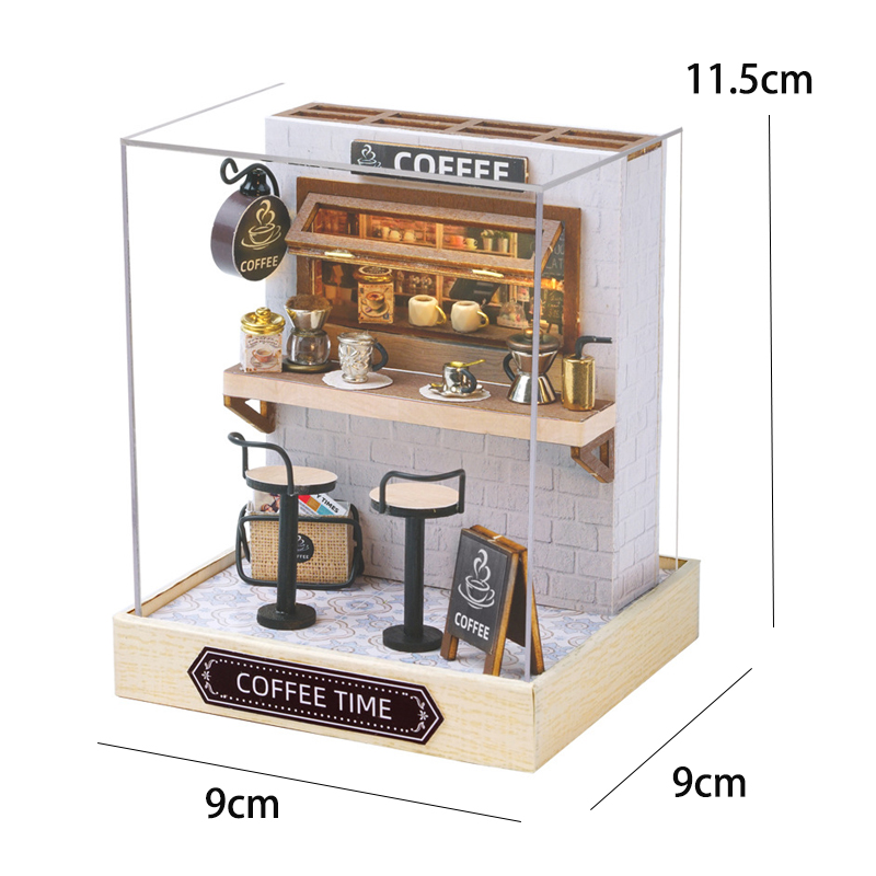 Casa de muñecas mágica, Kit de modelo de construcción de ensamblaje DIY en miniatura de madera, producción de juguetes de habitación pequeña, decoraciones con muebles: Rosa
