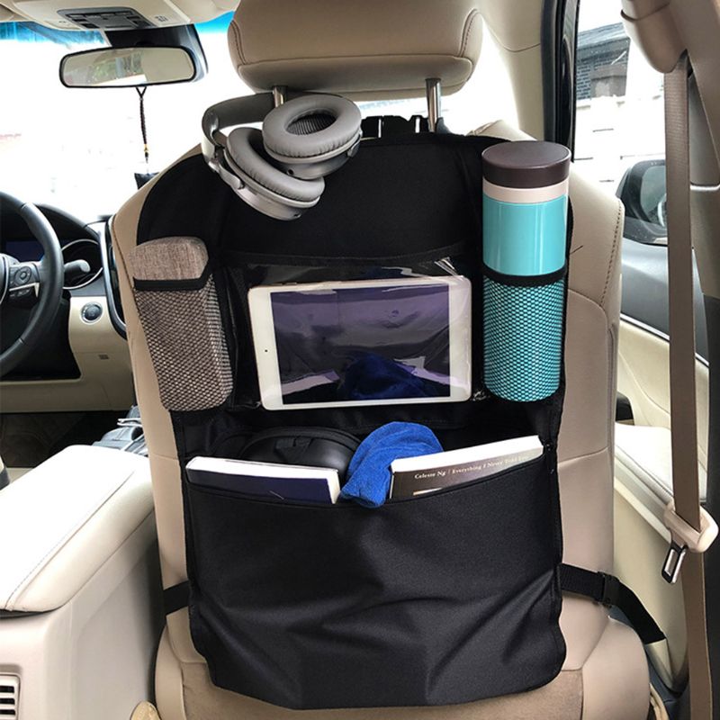 Assento de carro traseiro organizador assento da frente armazenamento crianças saco de bolso proteger saco de armazenamento para crianças bebê kick esteira proteger saco de armazenamento