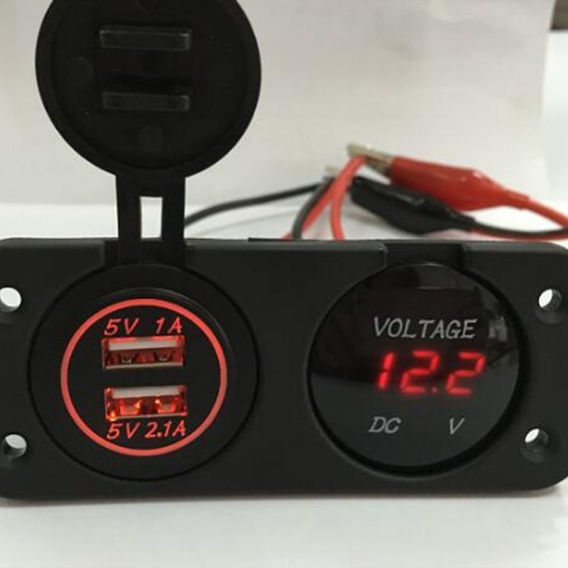 Neue Auto Motorrad DC12V-24V LED Tafel Digital Spannung Meter Anzeige Voltmeter Beste: rot