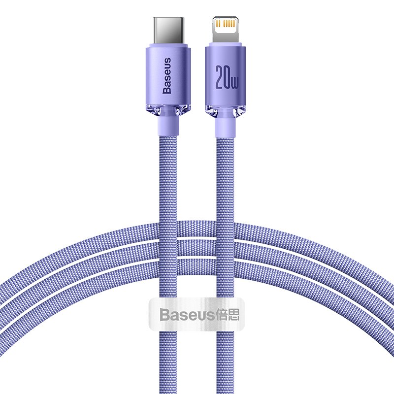 Baseus USB Typ C PD 20 W Kabel für iPhone 14 13 12 Profi X 8 Schnelles USB-C-Kabel für iPhone-Ladekabel USB-Typ-C-Kabel Drahtcode: Lila