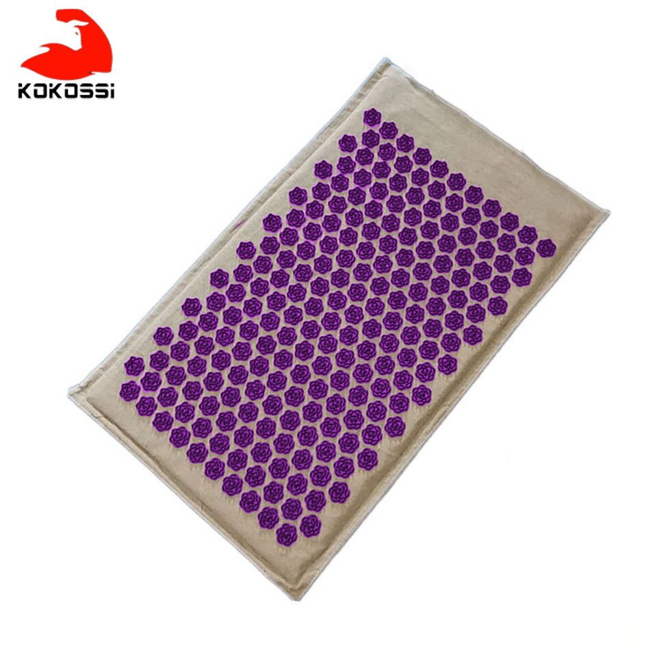 KoKossi-colchoneta de acupuntura de lino orgánico Natural, cojín de masaje con puntas de loto, esterilla de Yoga para alivio del dolor y espalda/cuello: Purple Mat