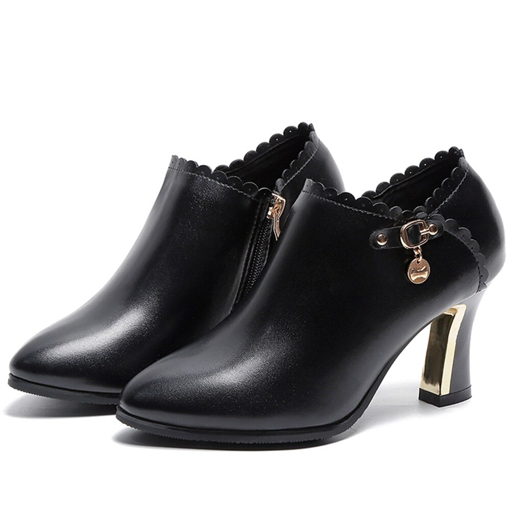 Female Pumps High Heels Rubber Sole Zipper Casual Arrivals Offices Dressing Ladies Shoes