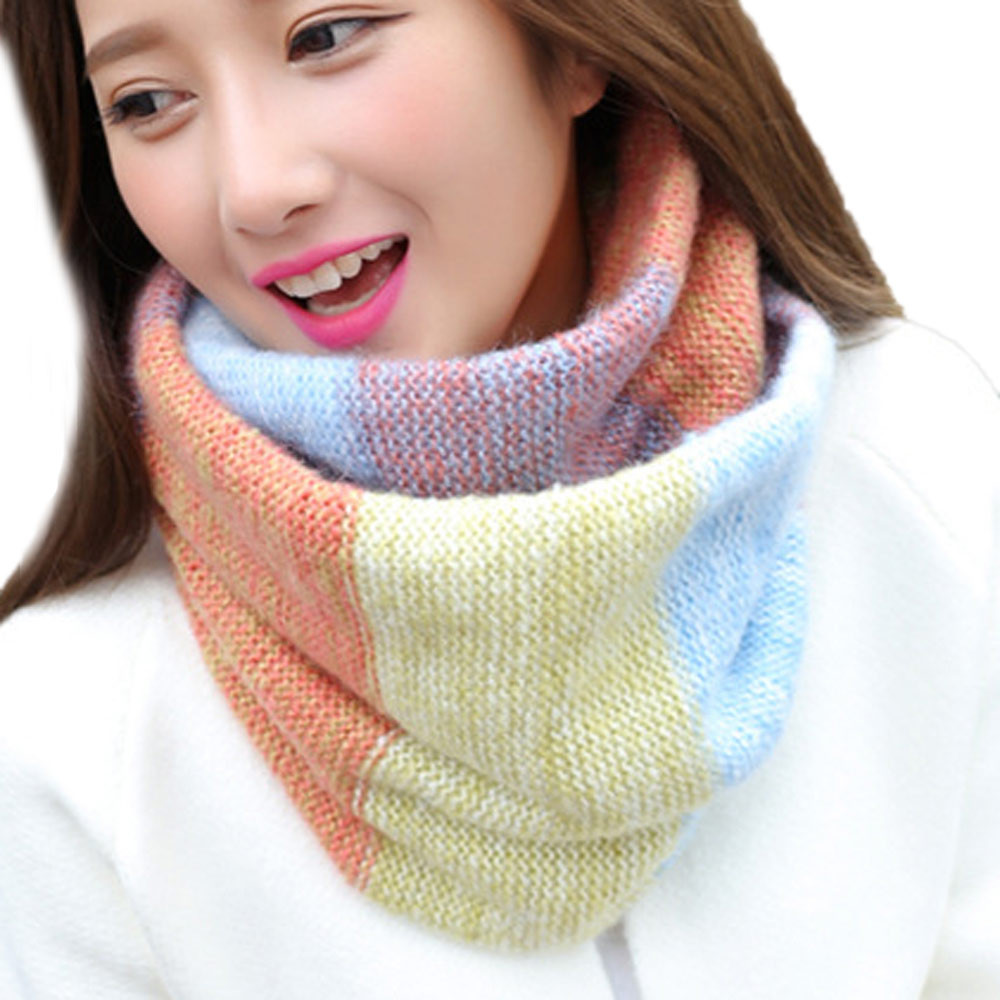 autumn Winter Women Warm Knit Neck Circle Cowl Snood Multi-purpose Scarf f Long Scarf Shawl Wrap Ring2020#1004: C