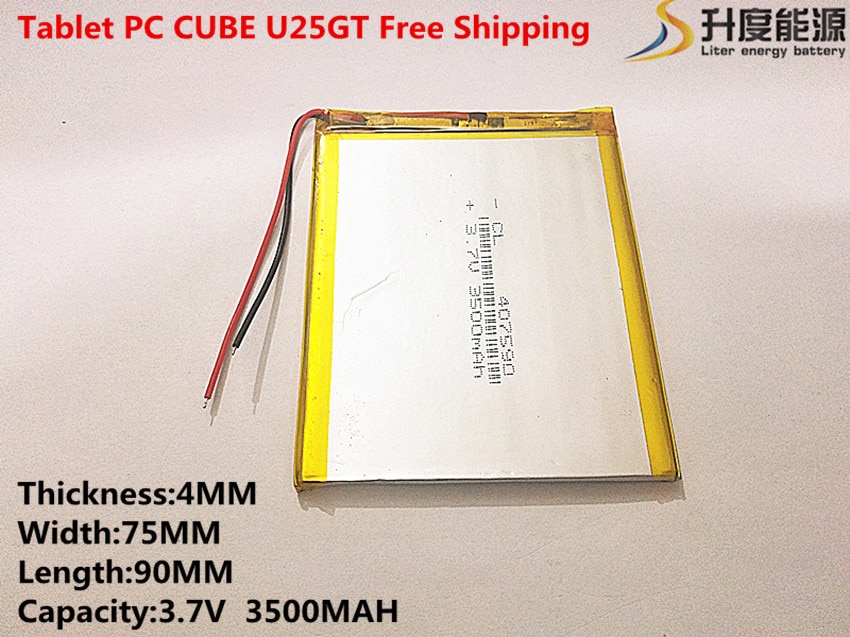 1pcs/lot 3.7V 3500mAh 407590 Lithium Polymer Li-Po li ion Rechargeable Battery cells For Mp3 MP4 MP5