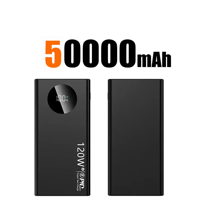 120W 50000mAh batterie externe haute capacité charge Super rapide Powerbank capacité Portable chargeur de batterie externe pour tous les téléphones: Or