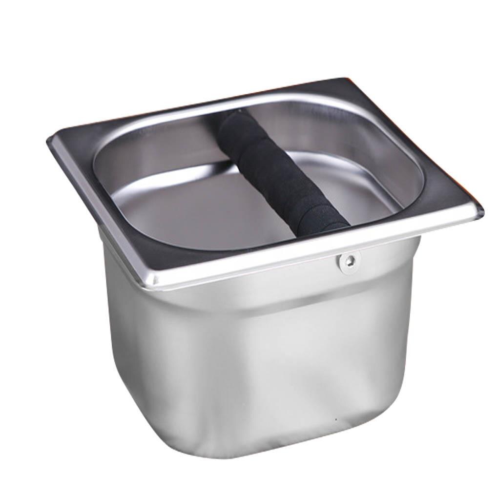 Stainless Steel Espresso Coffee Knock Box Container Coffee Grounds Container Coffee Bucket for Barista S / L Size: L