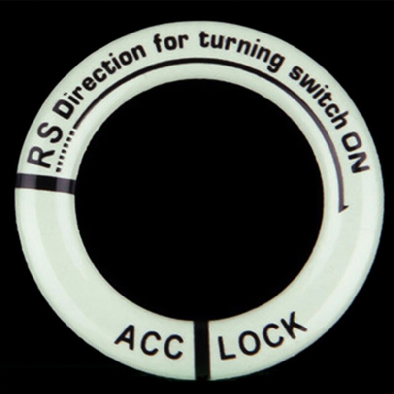 Lichtgevende Sleutelhanger Decor Sticker Auto Styling Contactslot Beschermende Sticker Auto Interieur Accessoires: Black