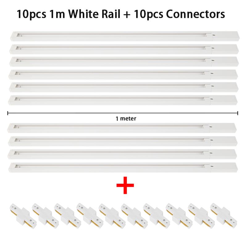 Spotlight til 1m- spors skinnesæt 0.5m led-skinnelysskinner lige/l-formede forbindelser til skinneskinne spotlight skinnebelysning til hjemmet