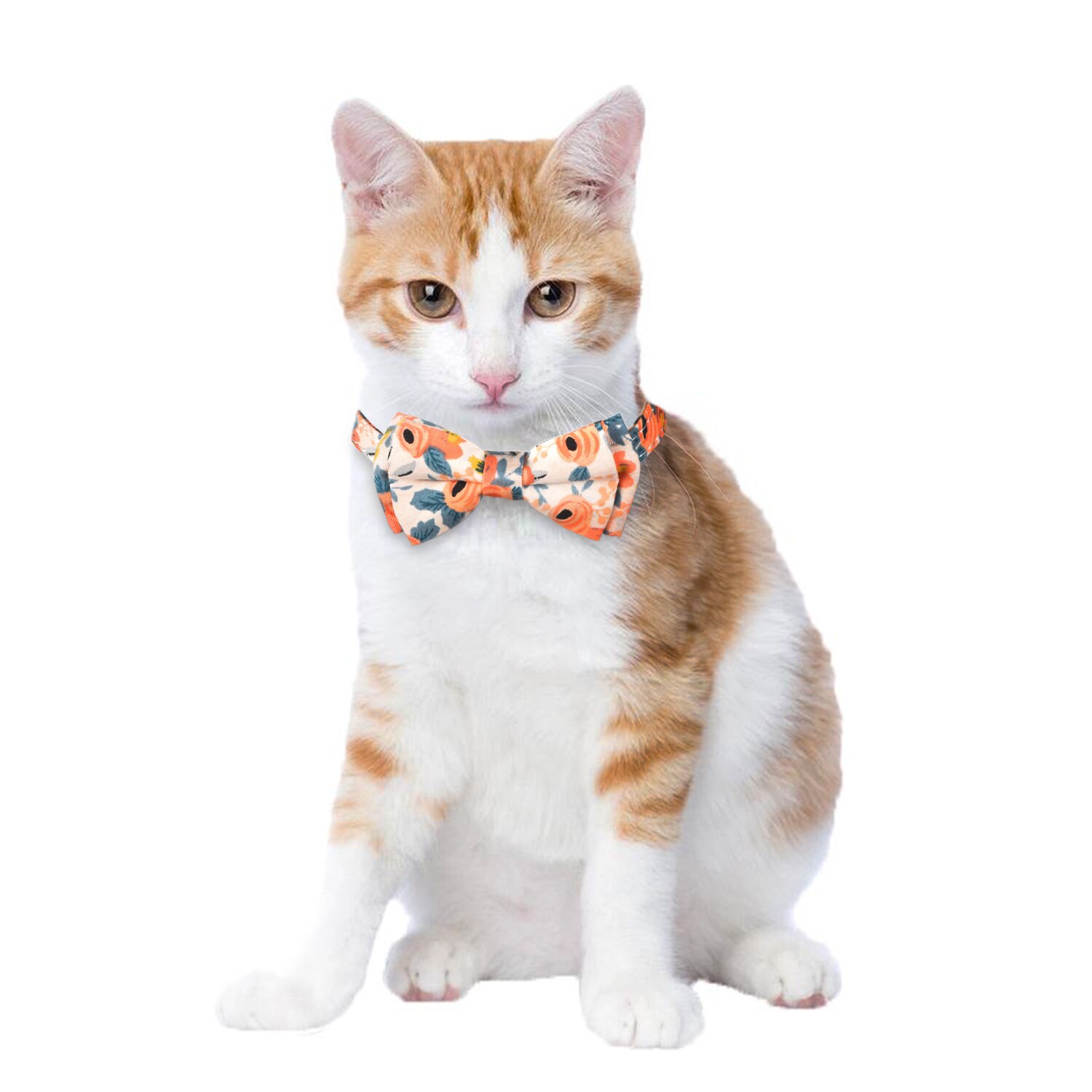 Collare per gatto con campane e simpatico motivo floreale papillon Bandana motivo floreale collari regolabili per cuccioli di gatto forniture per animali domestici