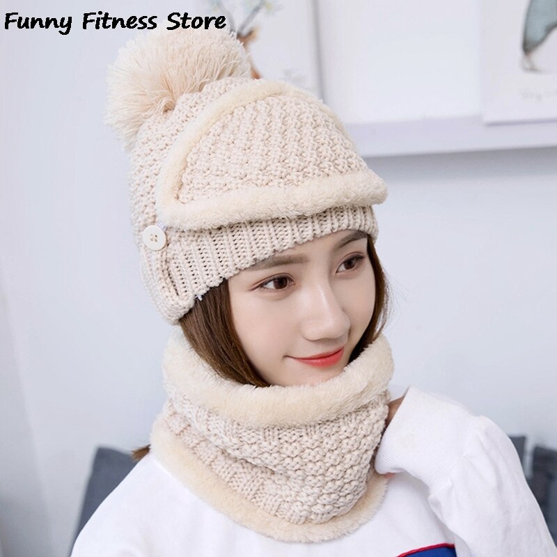 Outdoor Climbing Hat Keep Warm Knitwear Soft Plush Windproof Winter Mountain Hats for Women Men Riding Skiing Skating Bonnet: G