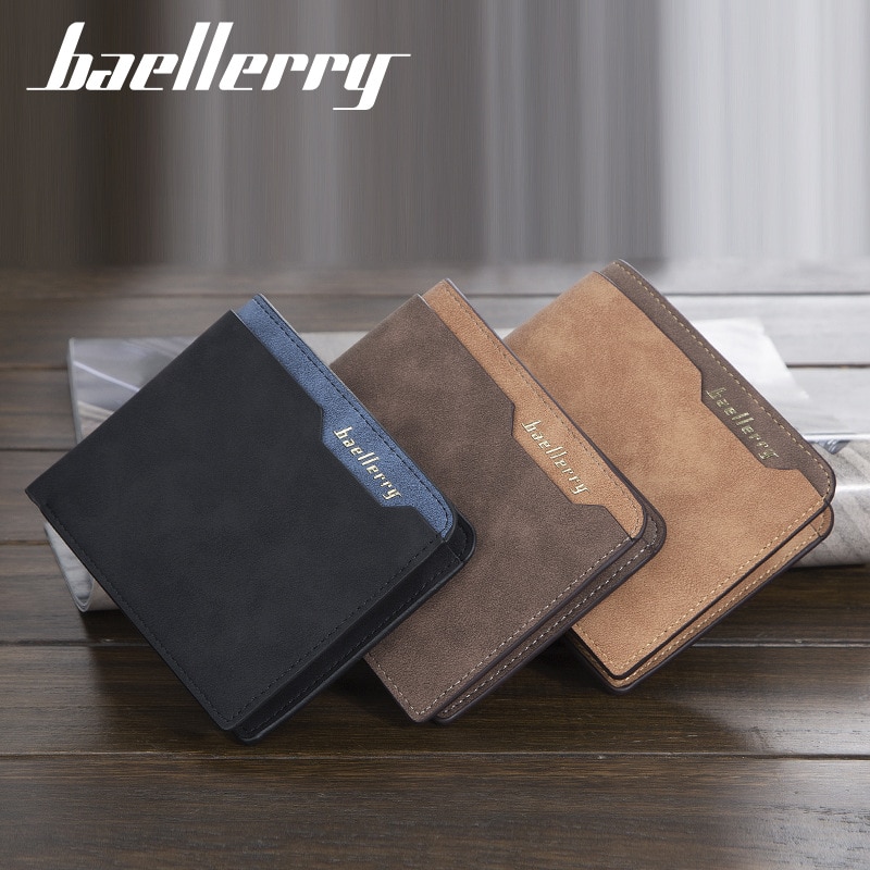 Luxury Brand Men Short Wallets Simple Multi-card Position Open Coin Purse Fashionable Soft Leather Thin Wallet