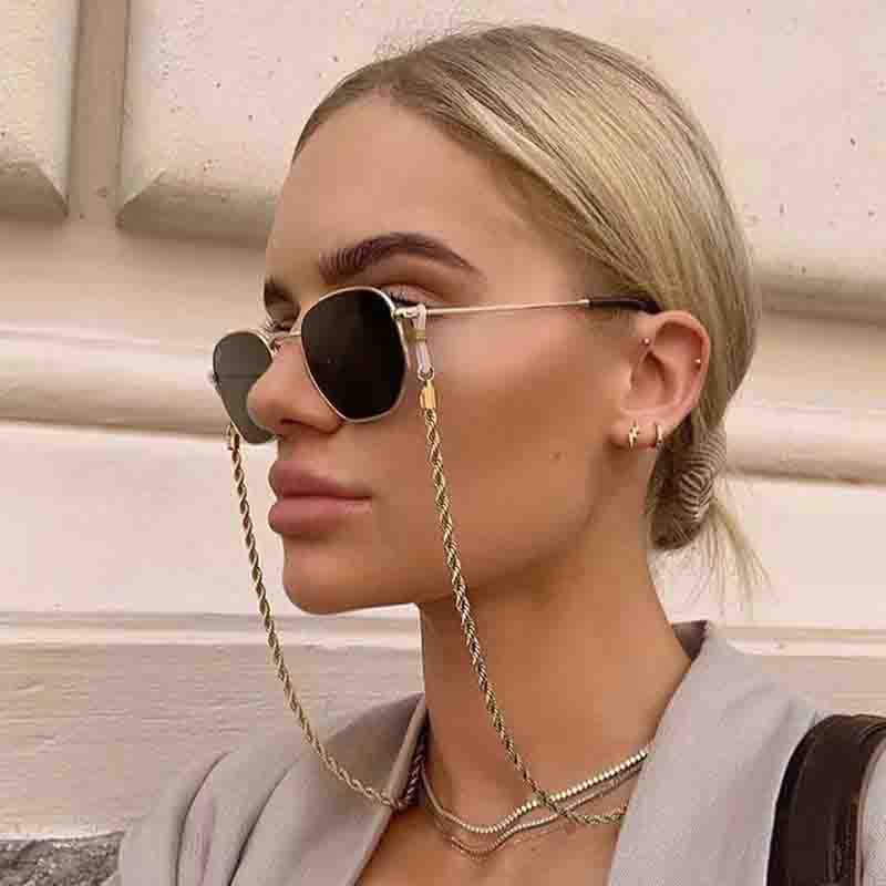 1 pc Non-slip Metal Eyeglass Chains Sunglasses Holder Necklace Reading Glasses Lanyard Gold Plated Eyewear Accessories