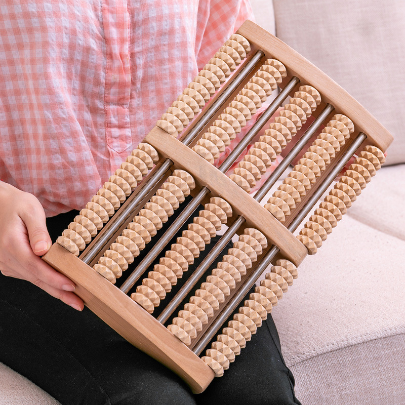 Wooden Foot Massager Roller Acupressure Relax Massage Pain Stress Relief Shiatsu Roller Feet Care Massager foot spa