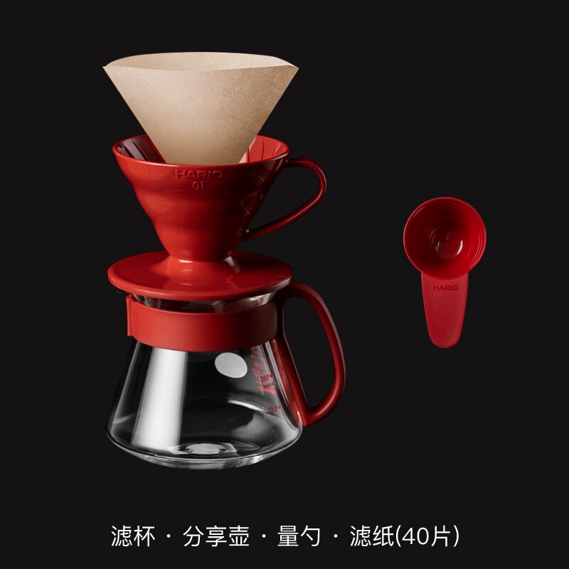 Hario V60 Coffee Dripper Heat Resistant Resin Coffee Filter Barista Specialized Coffee V60 Reusable Coffee Filters Hario Genuine: B set    1-2cup