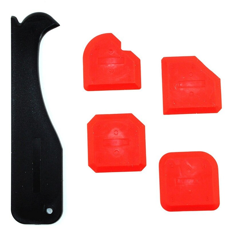 5 stuks kitgereedschap, voegkit, glaslijmkrabber, vloerkrabbers, voegmortel, siliconenkitspatel