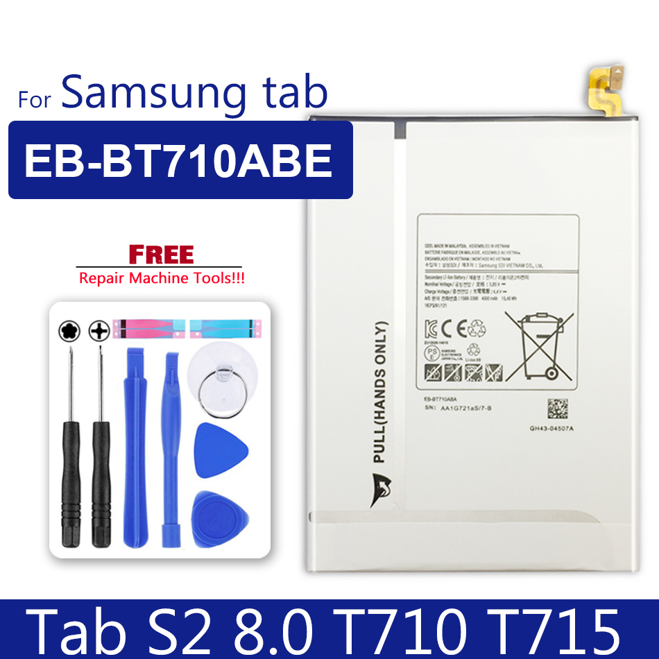 EB-BT710ABE Tablet Batterie Für Samsung Galaxy Tab S2 8,0 SM-T710 T713 T715 4000mAh Ersatz Batterien