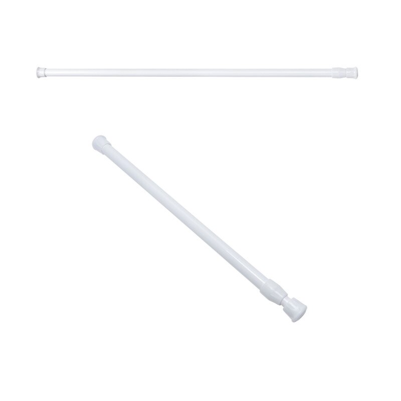 Spring Loaded Extendable Telescopic Net Voile Tension Curtain Rail Pole Rod Rods White Length: About 55-90 Cm