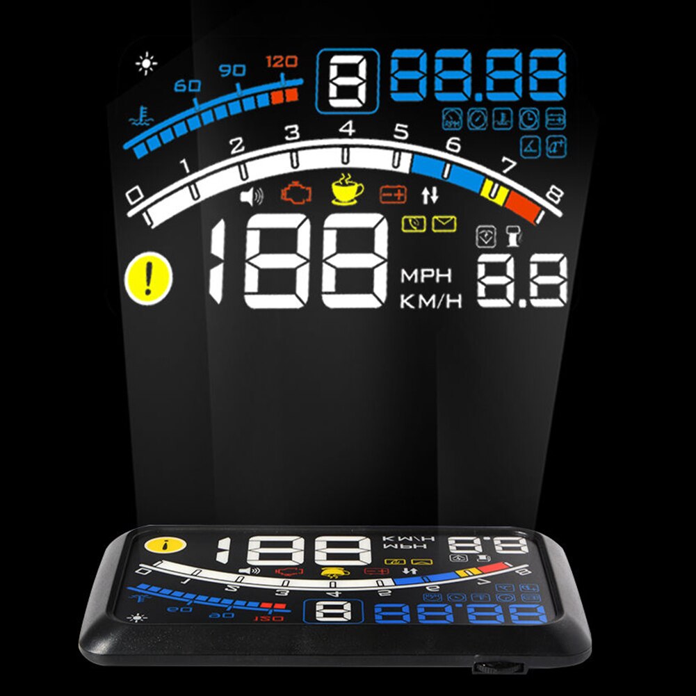 ALOYSEED E4 Car HUD 5.5 inch Head Up Display Overspeed Warning Windshield Speed Projector verspeed Warning Security System