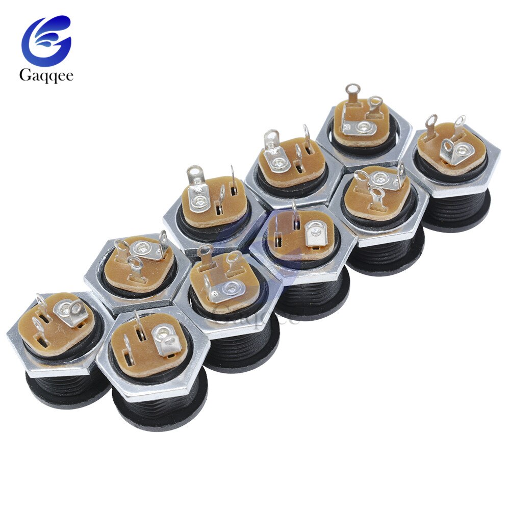 10Stck DC Energie Stecker Stift Buchse Stecker Buchse + Stecker Jack Tafel montieren-anschluss 5,5mm 2,1mm stecker Adapter 2 Terminal Arten: weiblich Jack 10 Typ3
