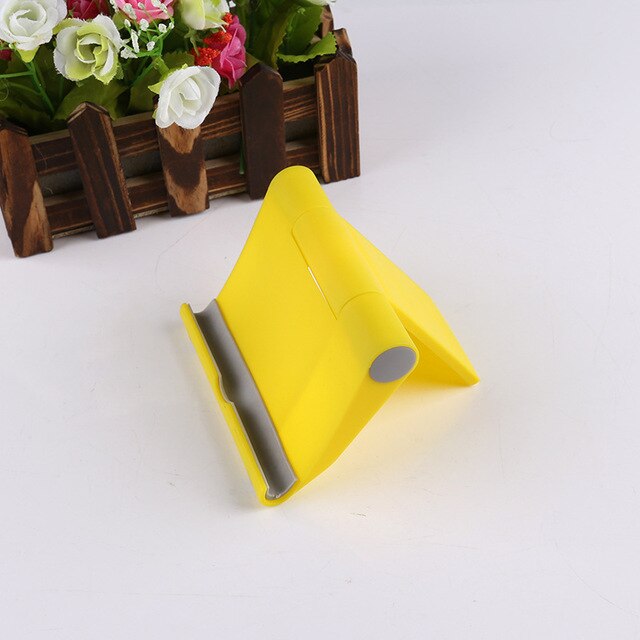 Support universel réglable en plastique pour téléphone portable, pliable, pour iPhone, Huawei, Xiaomi: C11-Yellow