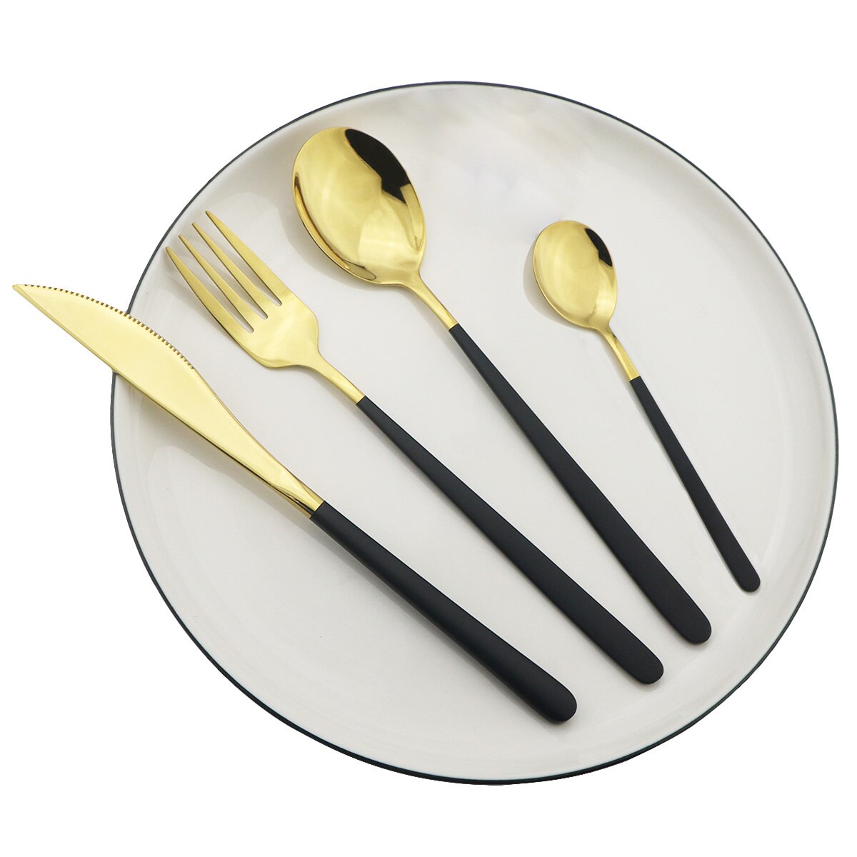 Couverts en acier inoxydable pièces/ensemble, 16 pièces, or rose 18/10, service de table, couteaux, fourchettes, cuillères, vaisselle de cuisine, argenterie