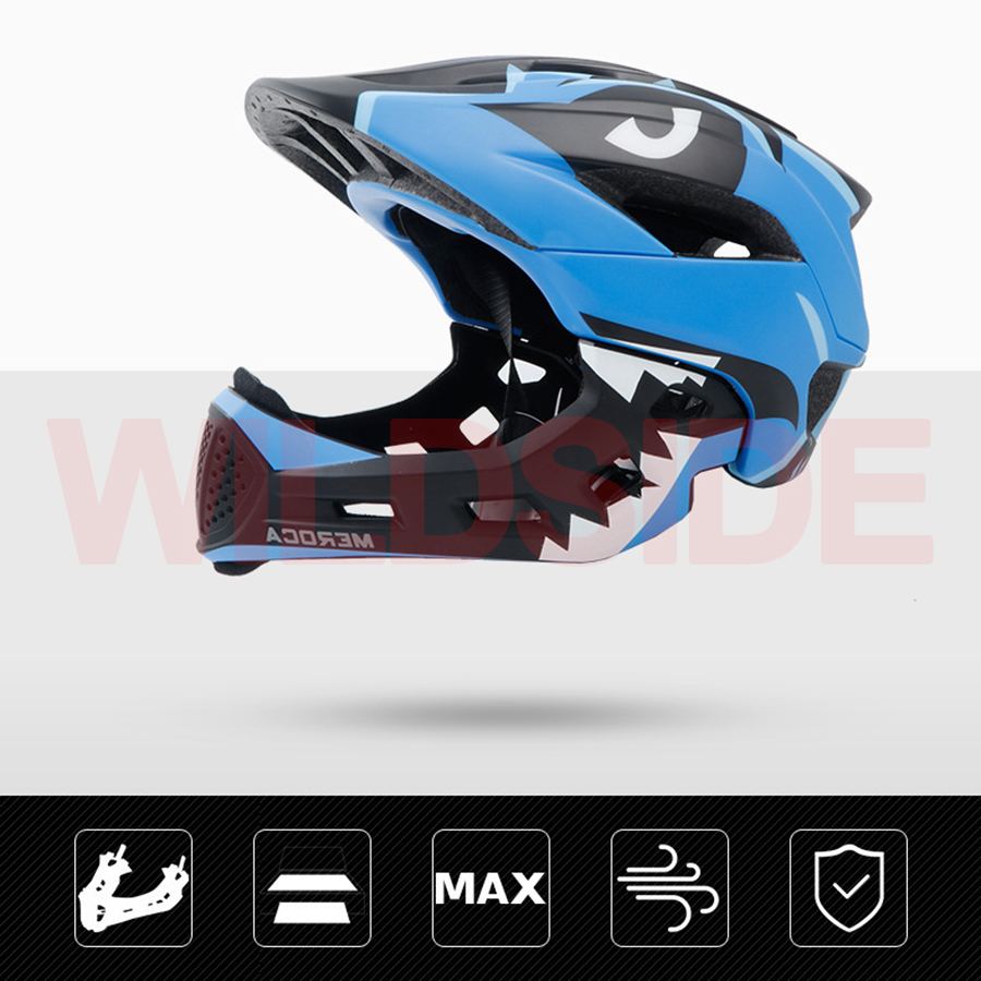 Kids Cycling Helmet Full Face Detachable Chin rest MTB BMX Downhill bike Balance Helmet Casco Ciclismo Capacete