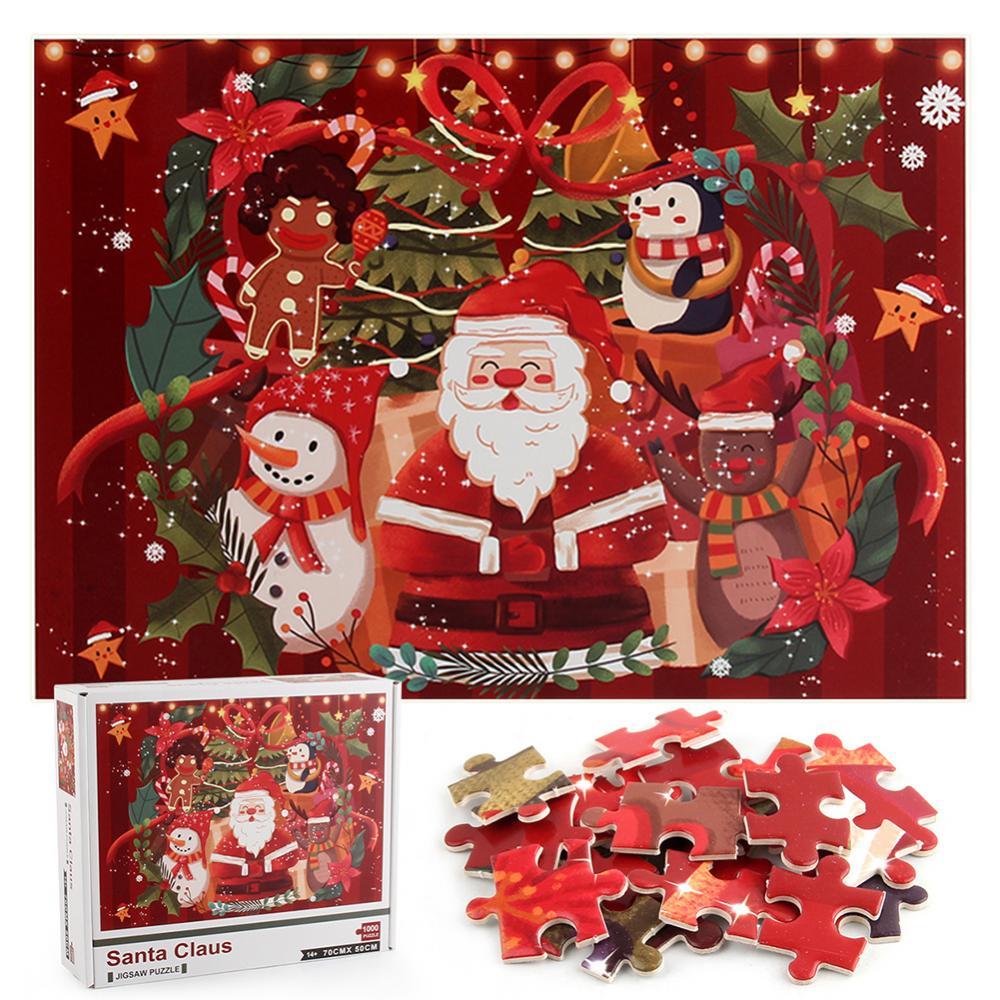 1000 Stuks Kerstman Patroon Puzzel Christmas Zelf Vergadering Voor Kinderen Spelletjes Vroege Onderwijs Speelgoed Puzzels Voor Kinderen Leuke