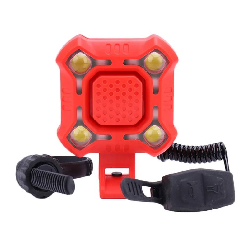 BUCKLOS 2 In 1 Fietsbel 140db Fietshoorn Fietsbel Ring Elektrische USB Oplaadbare Fietslicht Koplamp Fietsaccessoires: WHITE