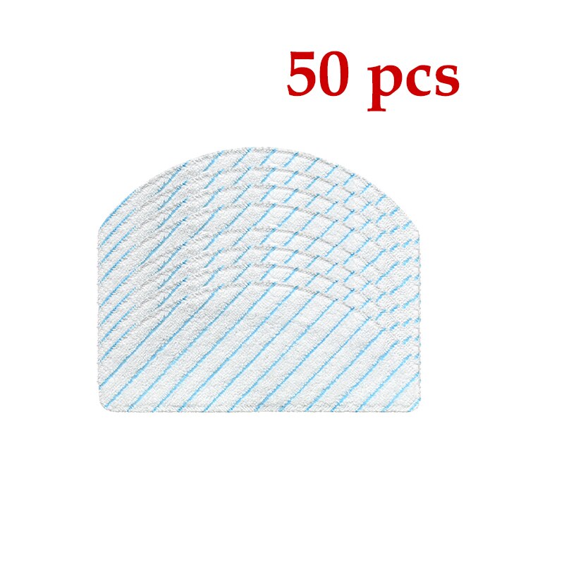 Cepillo de rodillo de paño de mopa Cepillo Lateral Kits para Ecovacs Deebot OZMO T8 T8 AIVI vacío limpiador accesorios mopa desechable bolsa: 50pcs