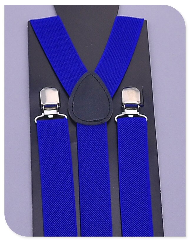 -KIDS Bretels 2.5 cm x 65 cm 36 kleuren Mix JONGENS/MEISJES Bretel Elastische Bretels slim Jarretelle Y-back Bretels: Royal Blue