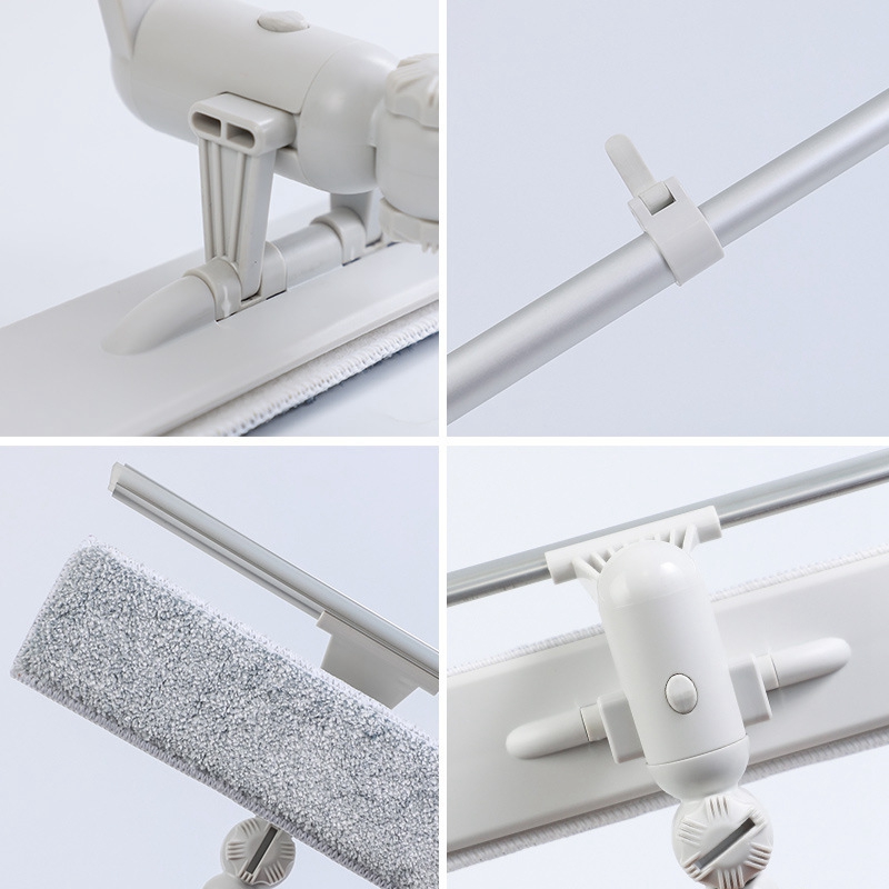 Window Cleaner Glass Cleaning Brush Tool with 180 Squeegee Head Extension Pole for Indoor and Outdoor Windows