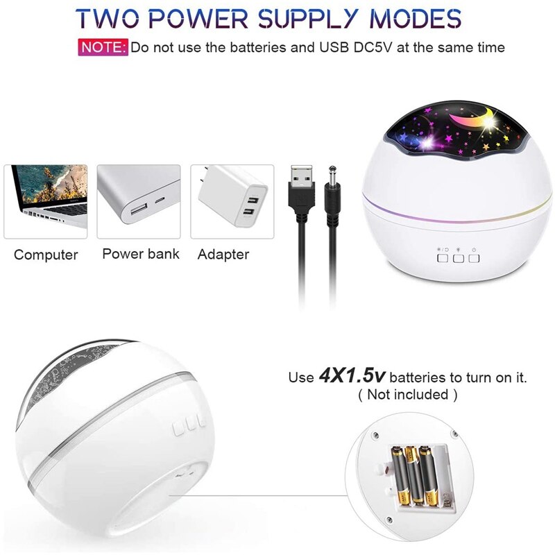 Night Light Star Projector Lights for Room LED Light Projector for Bedroom Bedside Lamp 8 Lighting Modes Adjustable