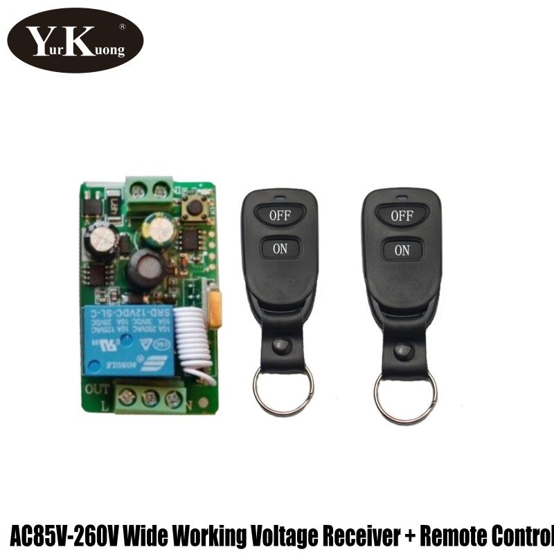 AC 110V 220V Wireless Switch Light Lamp Bulb LED RF Remote Control Receiver RF Remote Wall Panel button for Bedroom Ceiling Lamp: 1Receiver  2Remote / 315MHZ