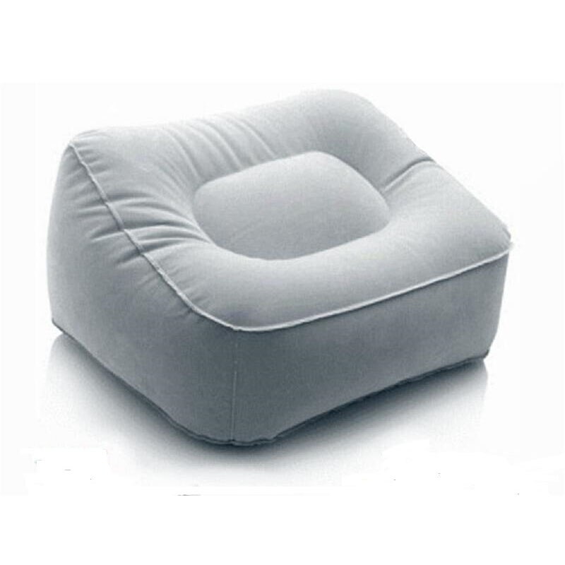 Strömten Fuß Hocker Pad Aufblasbare Massage Fußstütze Kissen PVC Reise Entspannen Kissen Auto Haushalt Heimat Büro Rest Bein hoch Werkzeug: grau