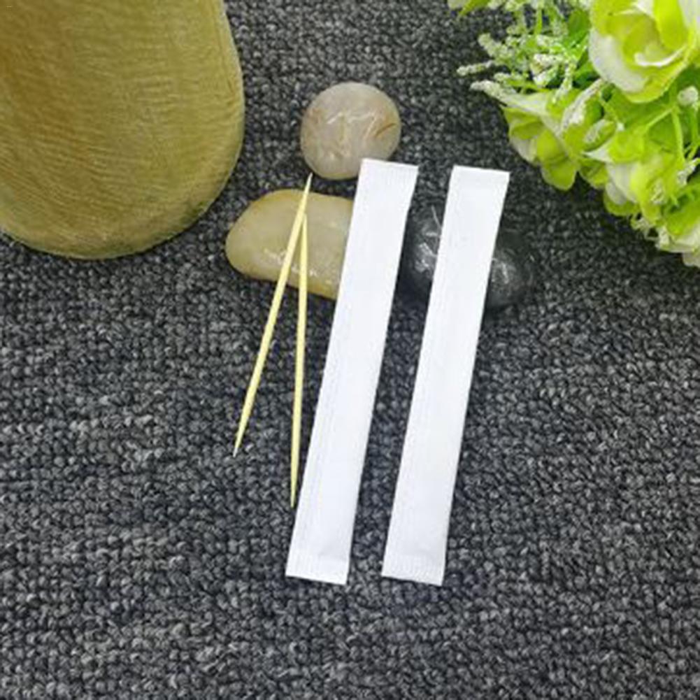 1000Pcs Individueel Cello Verpakt Tandenstokers Wegwerp Natuurlijke Houten Tandenstokers 2.6 Inch Voedsel Pick Voor Hotel Restaurant