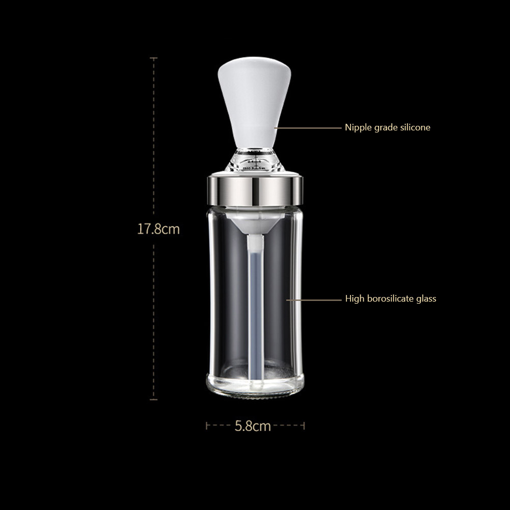 Oil Dispenser Bottle for Kitchen Oil Glass Cooking Pastry Brush Dispenser Grill Oil Brushes Liquid Sauce: 150ml