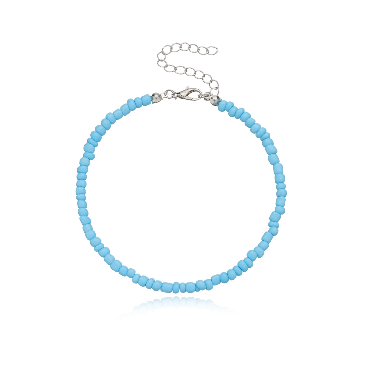 Tobillera Bohemia con cuentas de arroz para mujer, pulsera de tobillo hecha a mano, cadena de cuentas en el pie, joyería de verano: 2