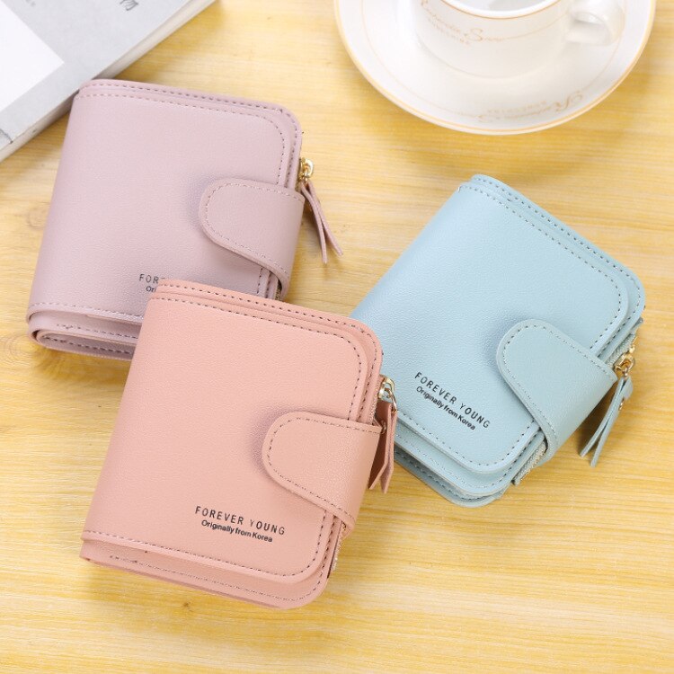 Women Wallets Luxury Brand Red Black Small Mini Coin Purse Hasp Card Holder Lady Wallet Zipper Female Leather Buckle